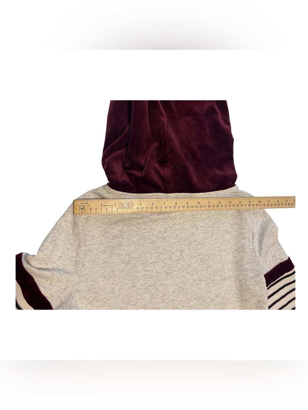Nora Madison x Lucy Avenue Solid Striped Long Sleeves  Gray Women’s Hoodie, M - Picture 10 of 13